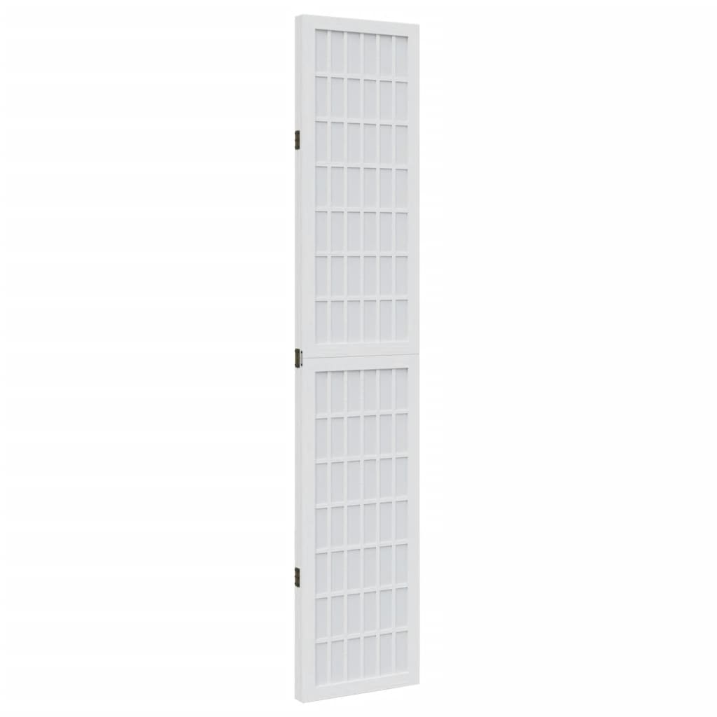 Kamerscherm met 3 panelen massief paulowniahout wit