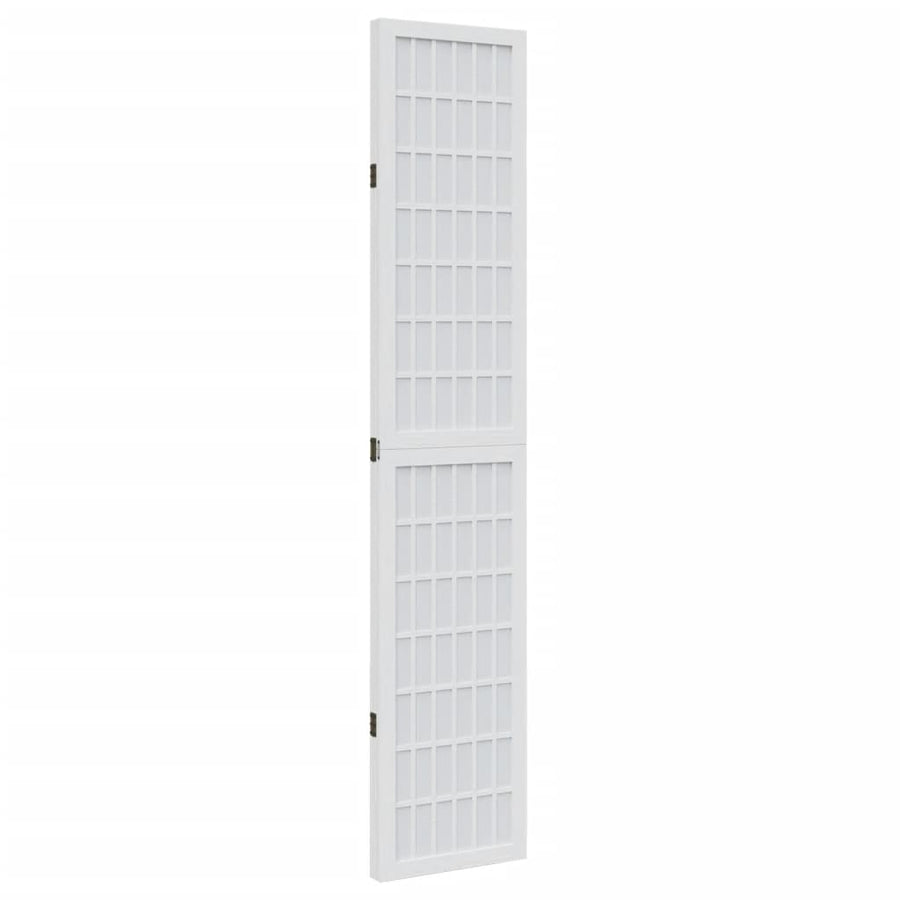 Kamerscherm met 3 panelen massief paulowniahout wit