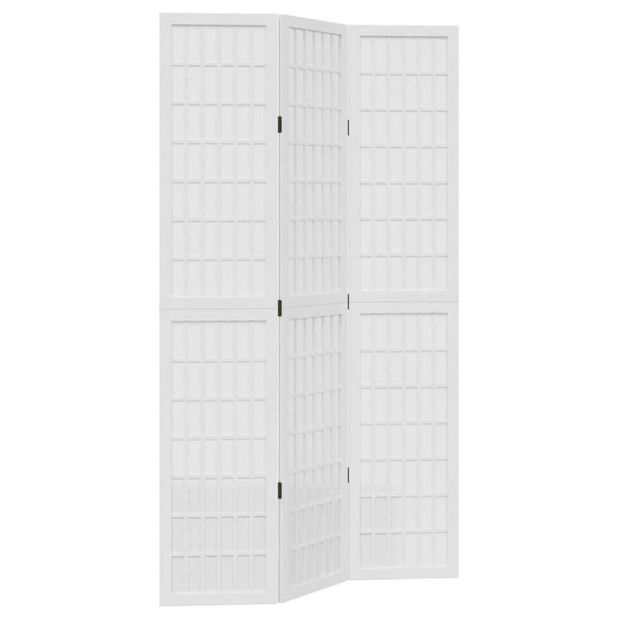Kamerscherm Met 3 Panelen Massief Paulowniahout Wit 40 x 200 cm