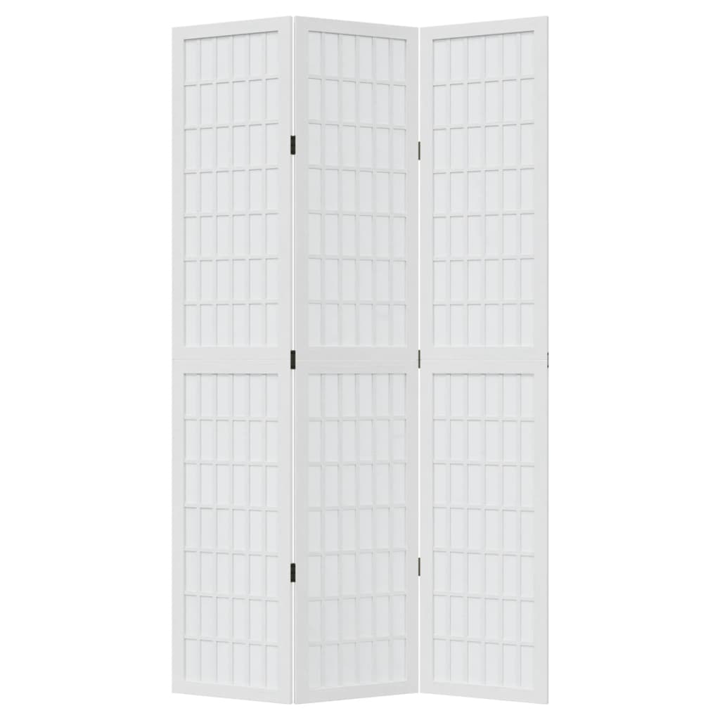 Kamerscherm Met 3 Panelen Massief Paulowniahout Wit 40 x 200 cm