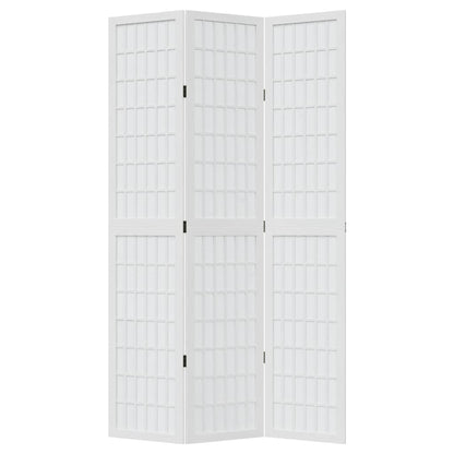Kamerscherm Met 3 Panelen Massief Paulowniahout Wit 40 x 200 cm