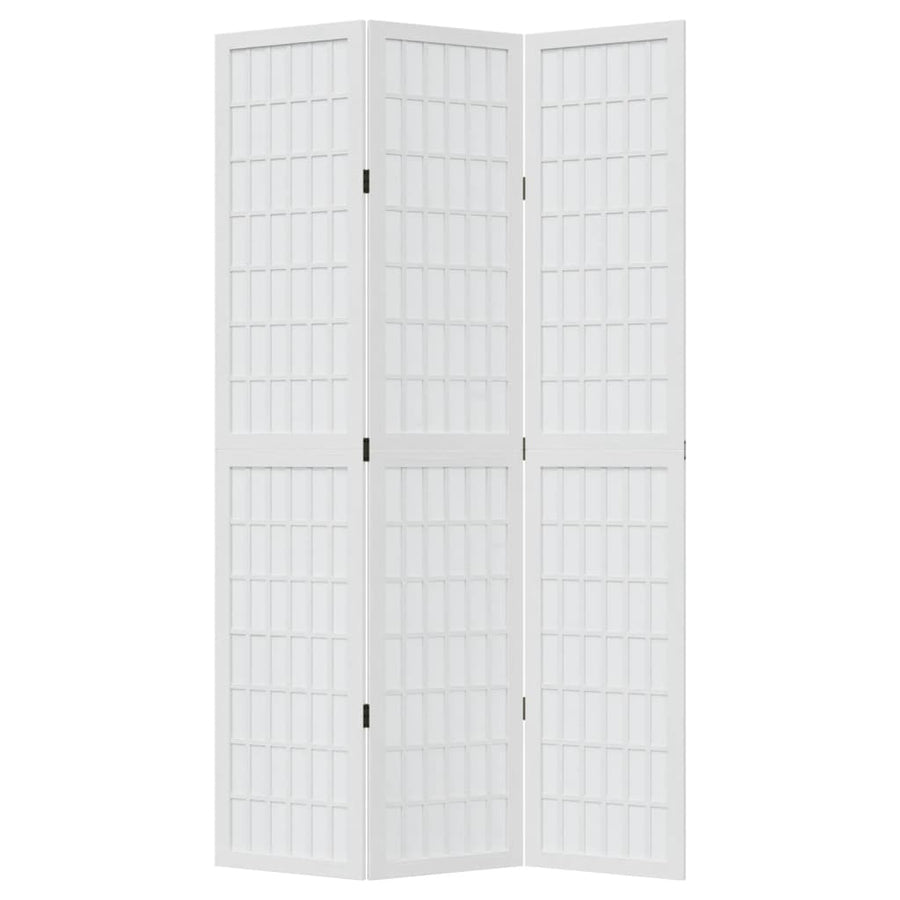 Kamerscherm Met 3 Panelen Massief Paulowniahout Wit 40 x 200 cm