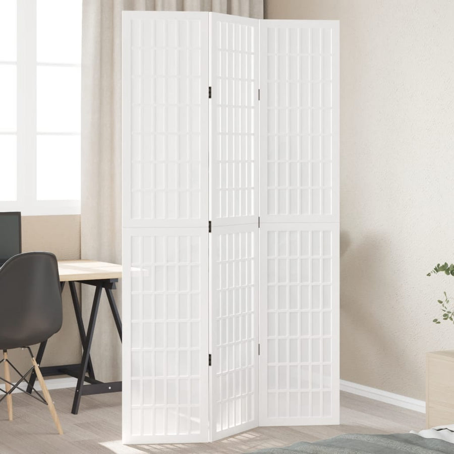 Kamerscherm Met 3 Panelen Massief Paulowniahout Wit 40 x 200 cm