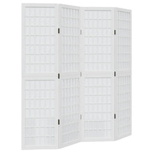Kamerscherm Met 4 Panelen Massief Paulowniahout Wit