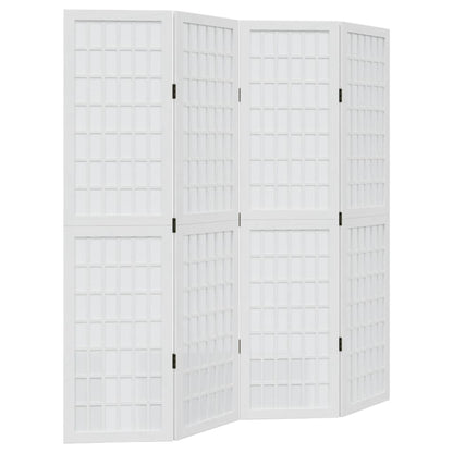 Kamerscherm Met 4 Panelen Massief Paulowniahout Wit