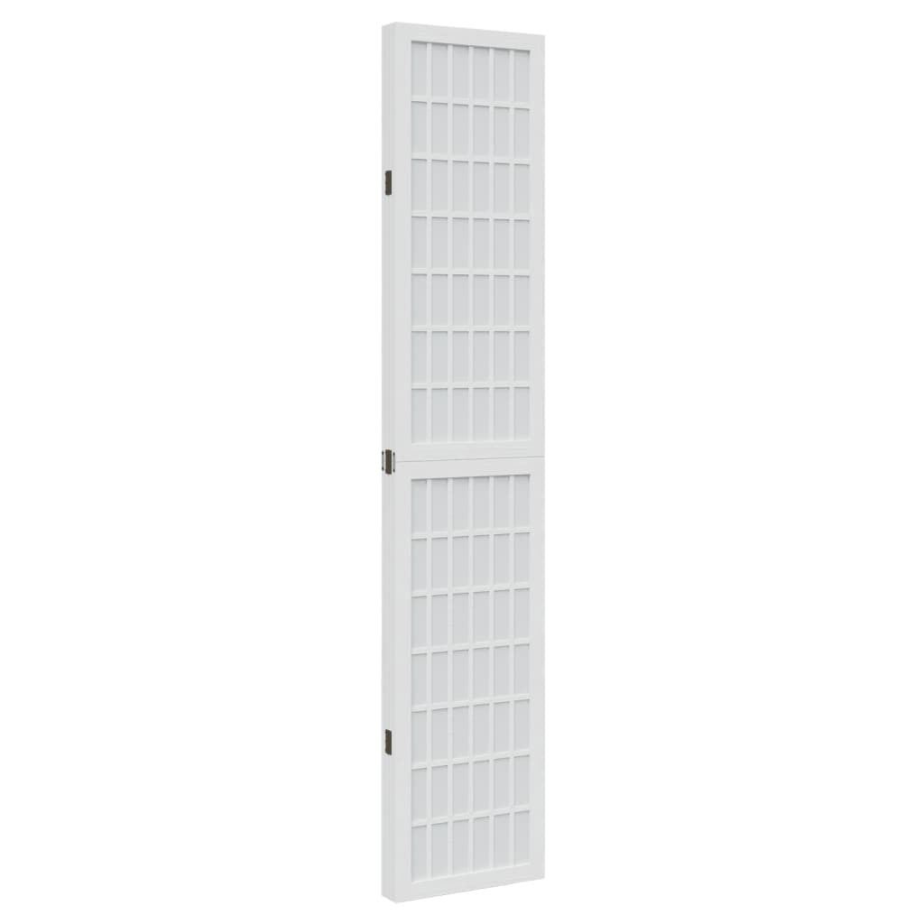 Kamerscherm Met 4 Panelen Massief Paulowniahout Wit
