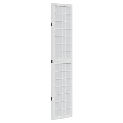 Kamerscherm Met 4 Panelen Massief Paulowniahout Wit