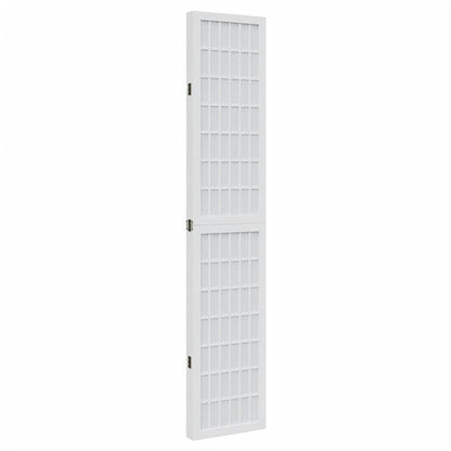 Kamerscherm met 4 panelen massief paulowniahout wit
