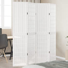 Kamerscherm 4 panelen massief paulowniahout wit