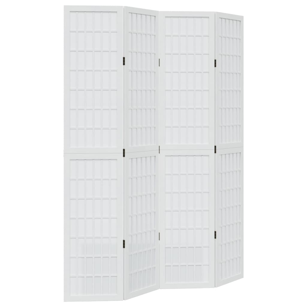 Kamerscherm Met 4 Panelen Massief Paulowniahout Wit 40 x 200 cm
