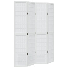Kamerscherm Met 4 Panelen Massief Paulowniahout Wit 40 x 200 cm