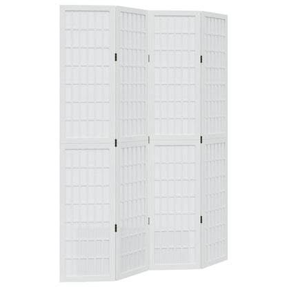 Kamerscherm Met 4 Panelen Massief Paulowniahout Wit 40 x 200 cm