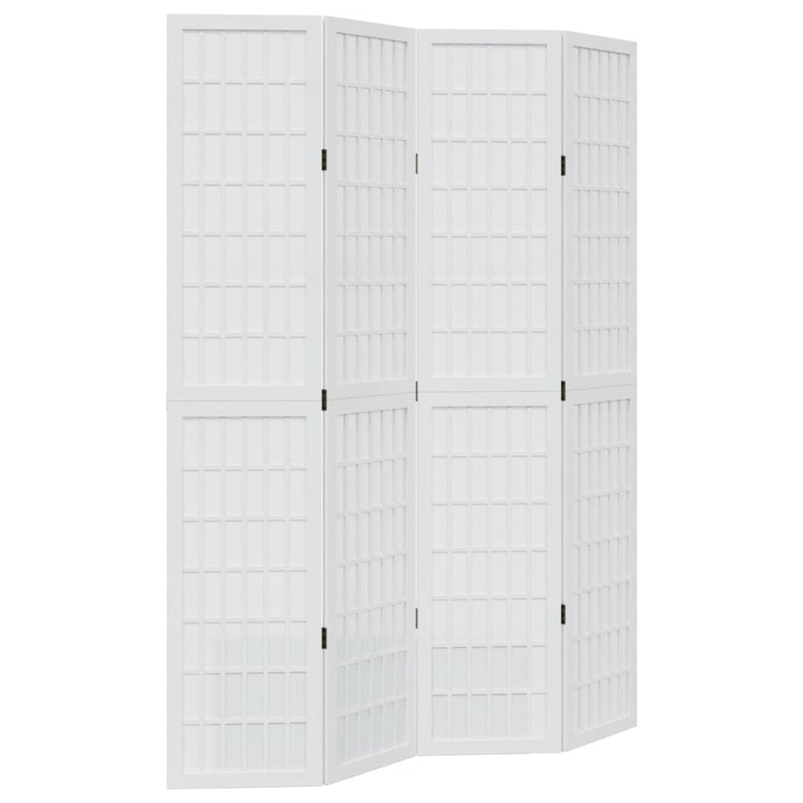 Kamerscherm Met 4 Panelen Massief Paulowniahout Wit 40 x 200 cm