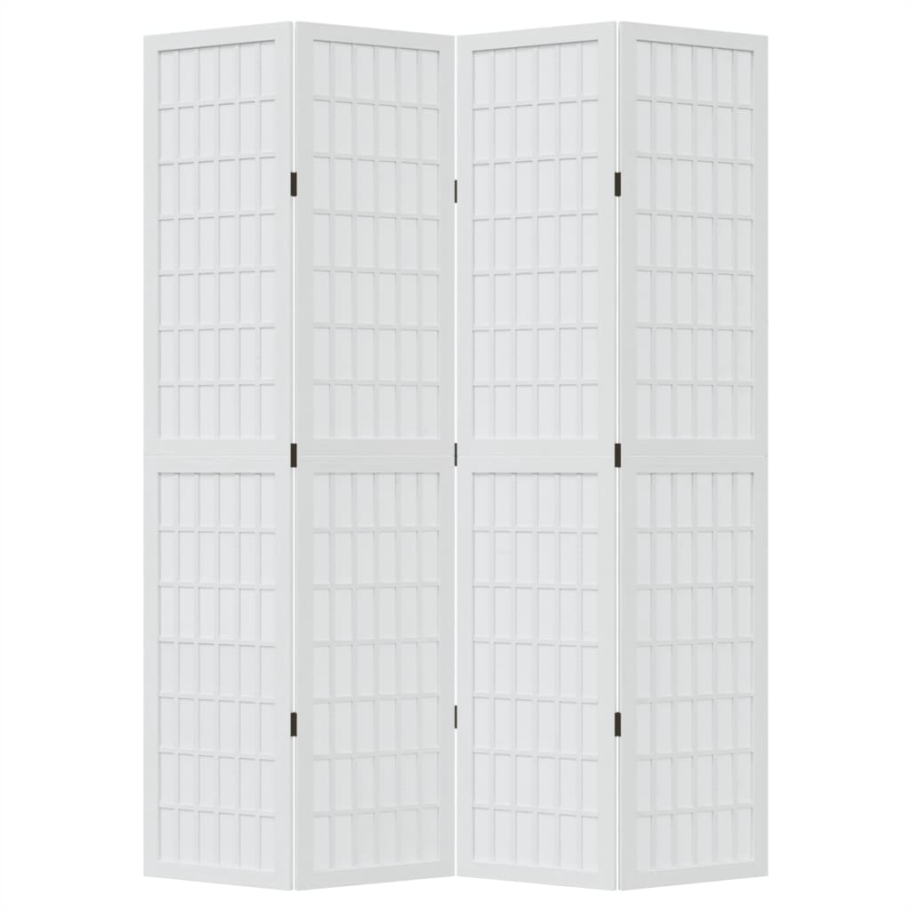 Kamerscherm Met 4 Panelen Massief Paulowniahout Wit 40 x 200 cm