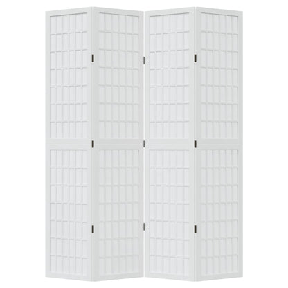 Kamerscherm Met 4 Panelen Massief Paulowniahout Wit 40 x 200 cm
