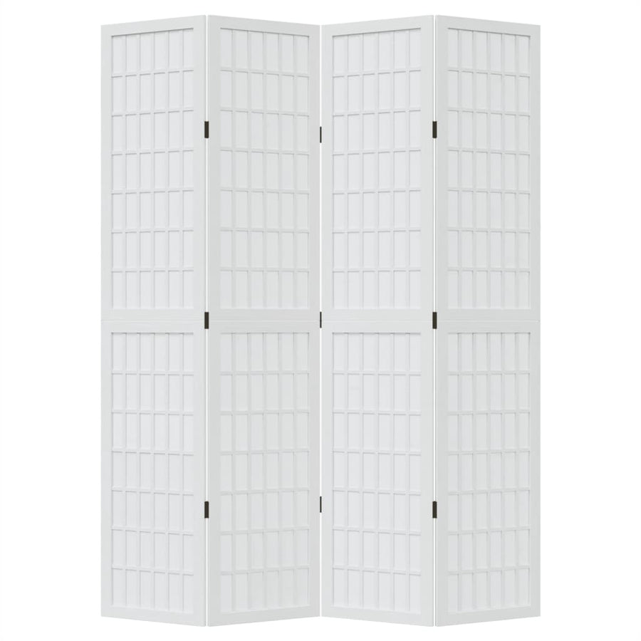 Kamerscherm Met 4 Panelen Massief Paulowniahout Wit 40 x 200 cm