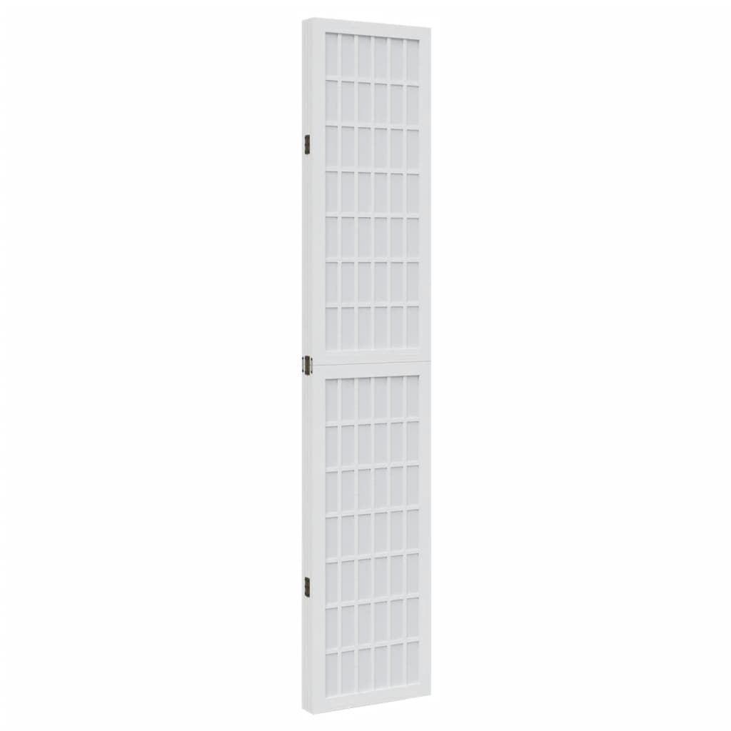 Kamerscherm Met 4 Panelen Massief Paulowniahout Wit 40 x 200 cm