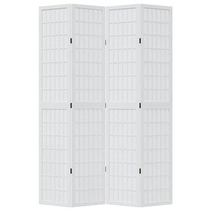 Kamerscherm met 4 panelen massief paulowniahout wit