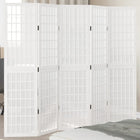 Kamerscherm 5 panelen massief paulowniahout wit