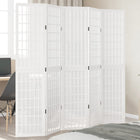 Kamerscherm 5 panelen massief paulowniahout wit