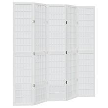 Kamerscherm Met 5 Panelen Massief Paulowniahout Wit 40 x 200 cm
