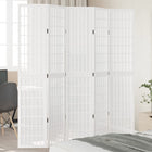 Kamerscherm 5 panelen massief paulowniahout wit