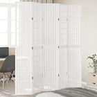 5-Panel Room Divider Solid Paulownia Wood White