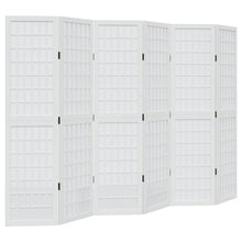 Kamerscherm met 6 panelen massief paulowniahout wit