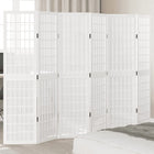Kamerscherm 6 panelen massief paulowniahout wit