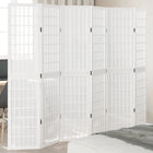 Kamerscherm 6 panelen massief paulowniahout wit