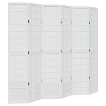 Kamerscherm Met 6 Panelen Massief Paulowniahout Wit 40 x 200 cm