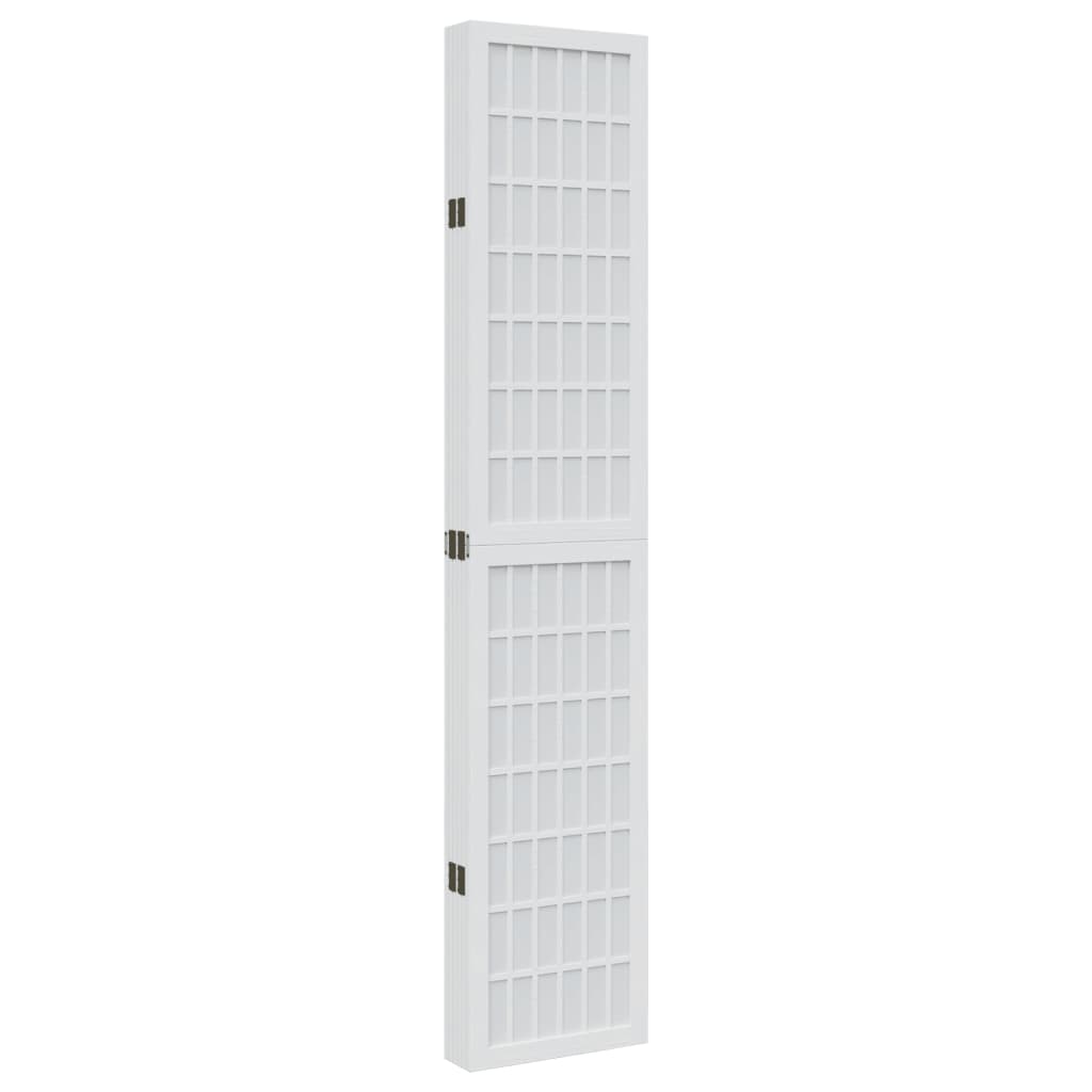 Kamerscherm Met 6 Panelen Massief Paulowniahout Wit 40 x 200 cm