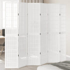 Kamerscherm 6 panelen massief paulowniahout wit 40x200 cm