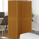 3-Panel Room Divider Solid Paulownia Wood Brown