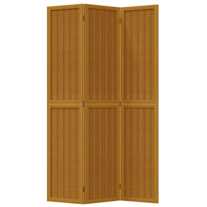 Kamerscherm met 3 panelen massief paulowniahout bruin