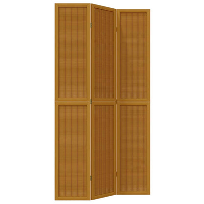 Kamerscherm met 3 panelen massief paulowniahout bruin
