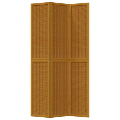 Kamerscherm met 3 panelen massief paulowniahout bruin