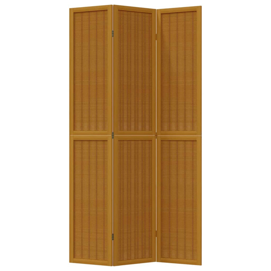 Kamerscherm met 3 panelen massief paulowniahout bruin