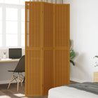 3-Panel Room Divider Solid Paulownia Wood Brown