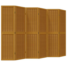 Kamerscherm met 6 panelen massief paulowniahout bruin