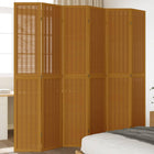 6-Panel Room Divider Solid Paulownia Wood Brown