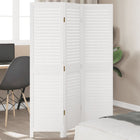 Kamerscherm 3 panelen massief paulowniahout wit