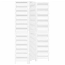 Kamerscherm met 3 panelen massief paulowniahout wit