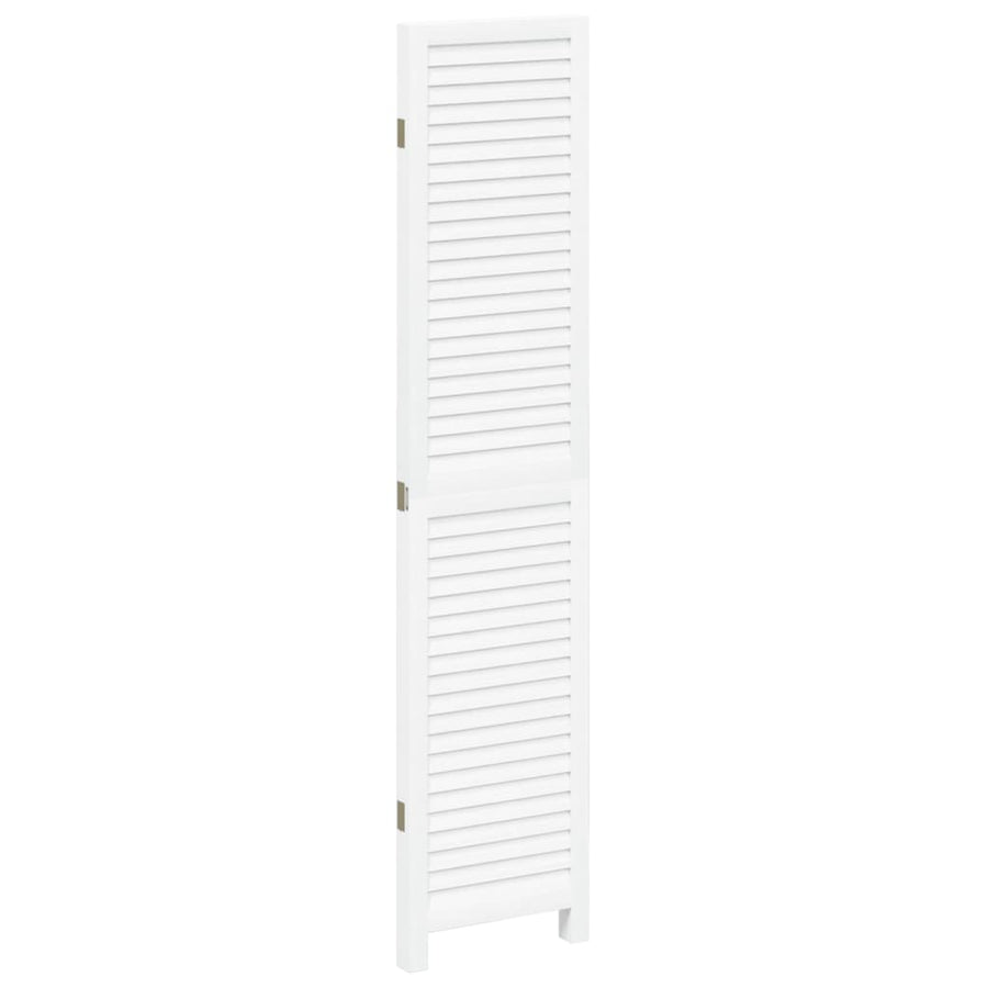 Kamerscherm met 3 panelen massief paulowniahout wit