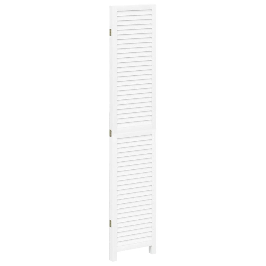 Kamerscherm met 3 panelen massief paulowniahout wit