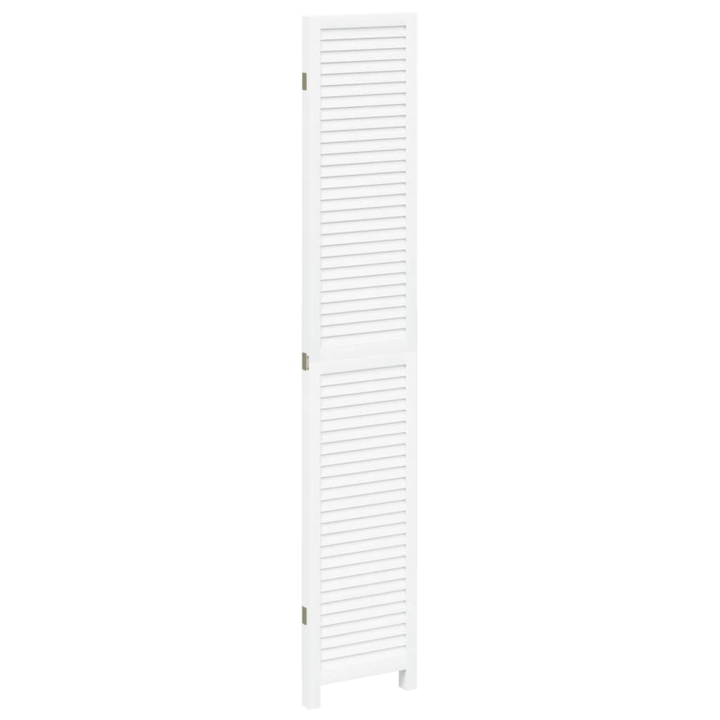 Kamerscherm met 3 panelen massief paulowniahout wit