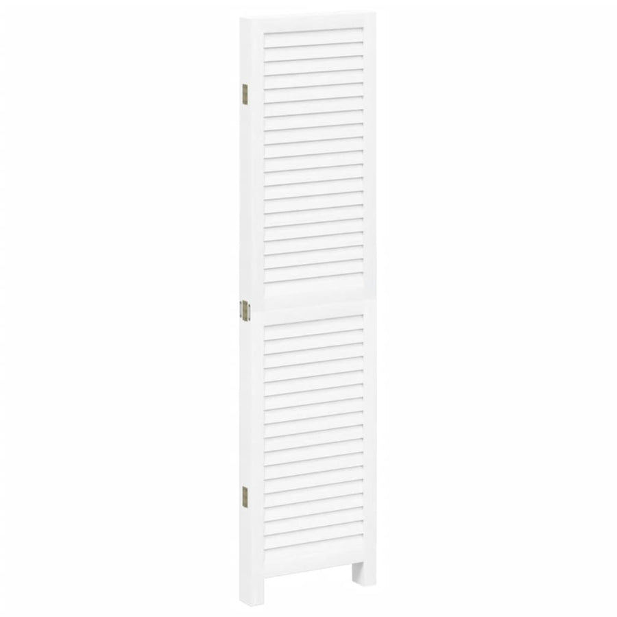 Kamerscherm Met 4 Panelen Massief Paulowniahout Wit