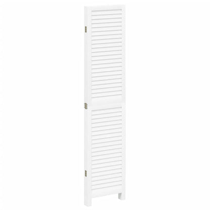 Kamerscherm Met 4 Panelen Massief Paulowniahout Wit