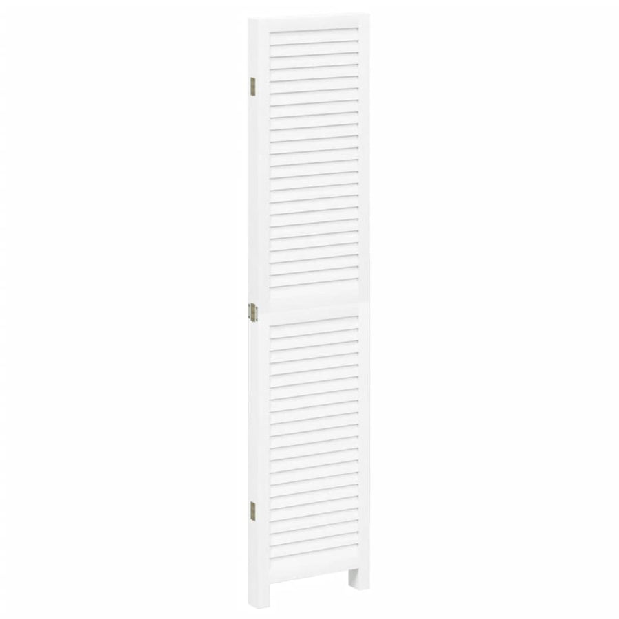 Kamerscherm Met 4 Panelen Massief Paulowniahout Wit