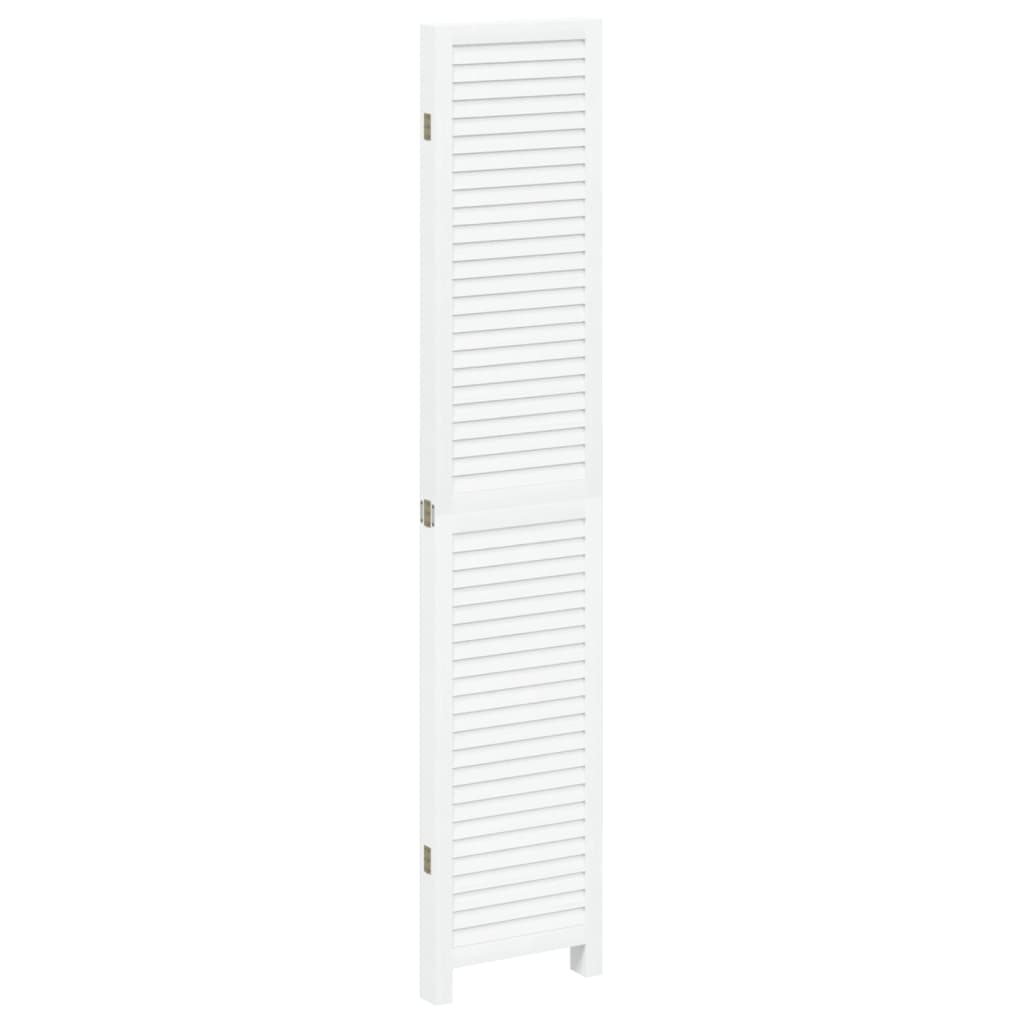 Kamerscherm Met 4 Panelen Massief Paulowniahout Wit
